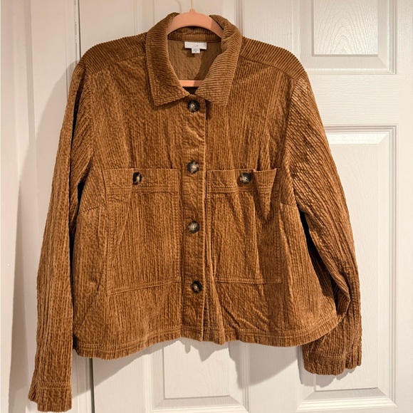 J. Jill Jackets & Blazers - J. Jill Tan Corduroy Utility Jacket